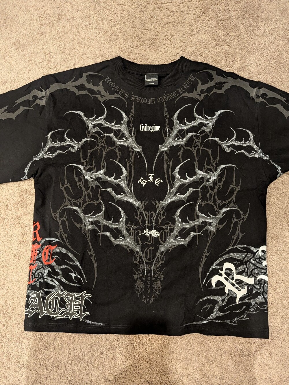 Civil Regime x BLEACH Zangetsu 199X Oversized Tee Black XXL NWOT